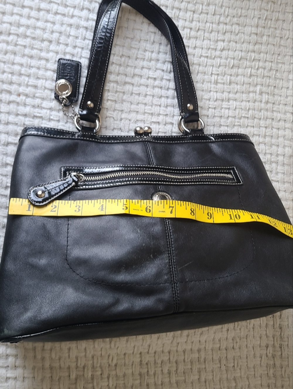 Coach Classic Black Leather Handbag - Picture 7 of 14